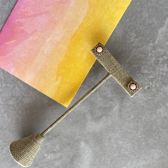 Minimal Swarovski Blush Earrings - Picture 9 of 10